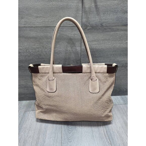 Furla Anemone Perforated Satchel bag beige gold large bag tote B000438 - Picture 2 of 10